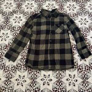 Wonder Nation Black and Green Checkered Shirt